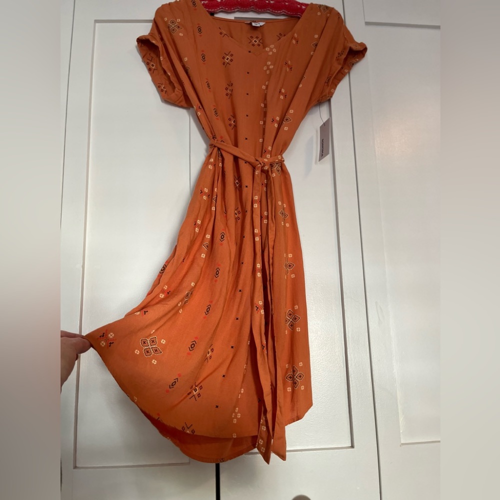 Sonoma Orange Patterned Dress